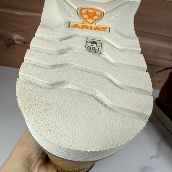 Ariat Rebar Wedge Distressed Brown Moc Toe 6" Waterproof  Work Boot Women's 9 B - Picture 14 of 16